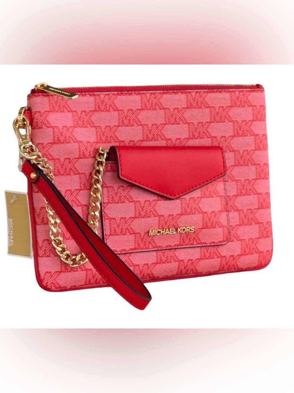 Michael Kors Jet Set Logo Large 2 In 1 Card Case Wristlet NWT $298 - Picture 2 of 5